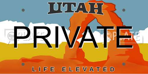 PRIVATE Utah License Plate