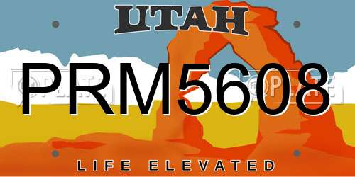 PRM5608 Utah License Plate