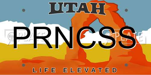 PRNCSS Utah License Plate