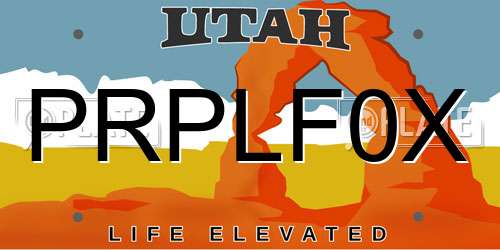 PRPLF0X Utah License Plate
