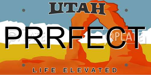 PRRFECT Utah License Plate