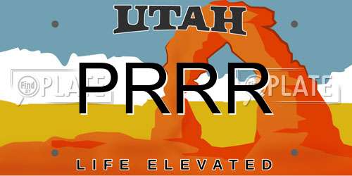 PRRR Utah License Plate