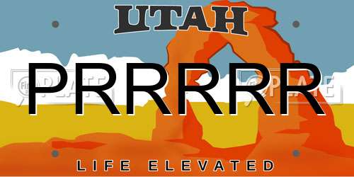 PRRRRR Utah License Plate