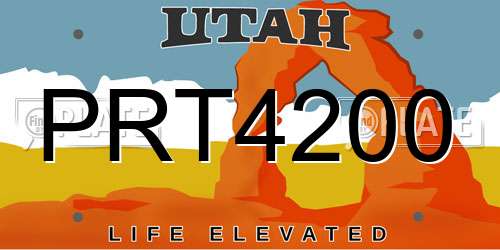 PRT4200 Utah License Plate