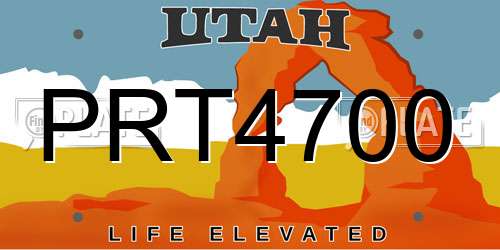 PRT4700 Utah License Plate