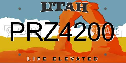 PRZ4200 Utah License Plate