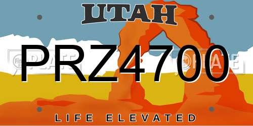 PRZ4700 Utah License Plate