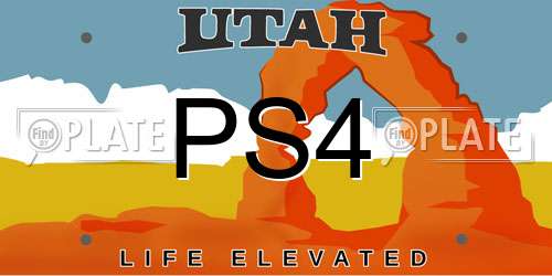 PS4 Utah License Plate