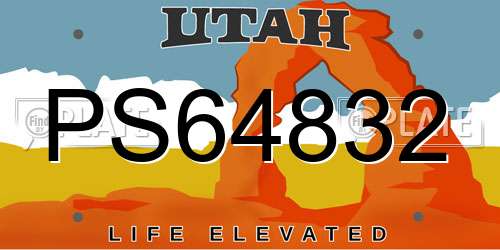 PS64832 Utah License Plate