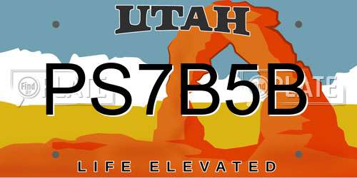 PS7B5B Utah License Plate