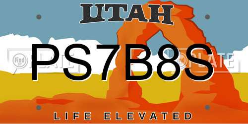 PS7B8S Utah License Plate