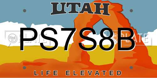 PS7S8B Utah License Plate