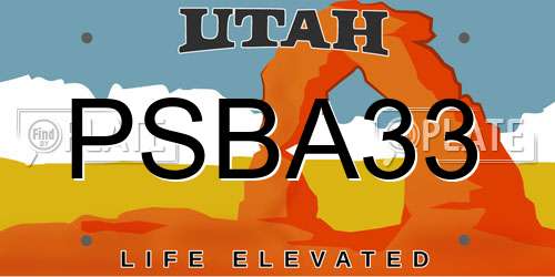 PSBA33 Utah License Plate