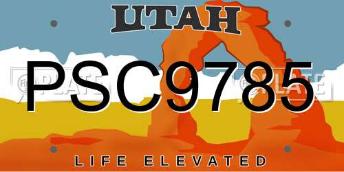 PSC9785 Utah License Plate