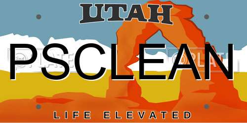 PSCLEAN Utah License Plate