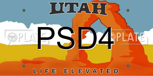 PSD4 Utah License Plate