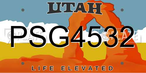 PSG4532 Utah License Plate