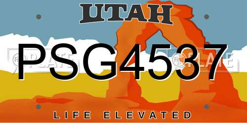 PSG4537 Utah License Plate