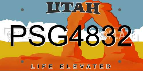 PSG4832 Utah License Plate
