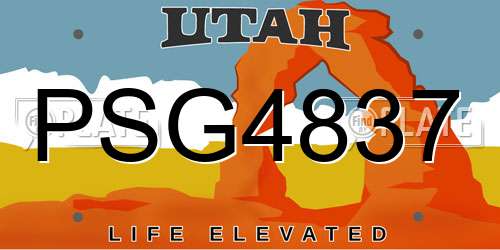 PSG4837 Utah License Plate