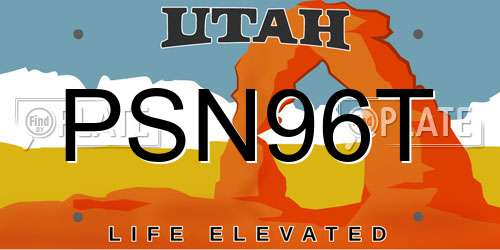 PSN96T Utah License Plate