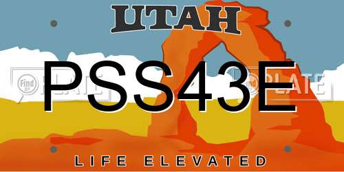 PSS43E Utah License Plate