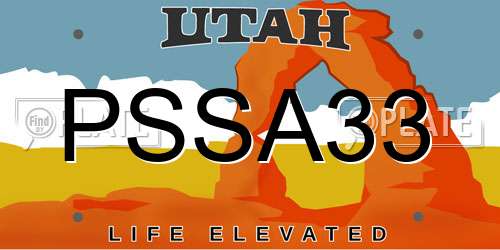 PSSA33 Utah License Plate