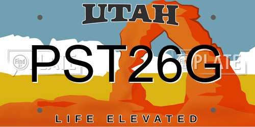 PST26G Utah License Plate