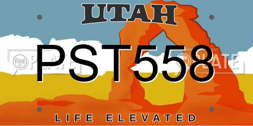PST558 Utah License Plate