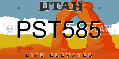 PST585 Utah License Plate