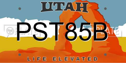 PST85B Utah License Plate