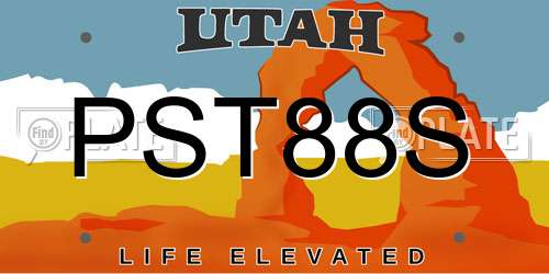 PST88S Utah License Plate