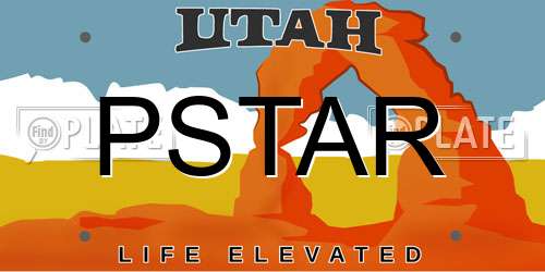 PSTAR Utah License Plate
