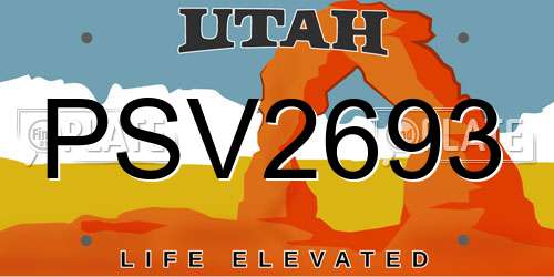 PSV2693 Utah License Plate