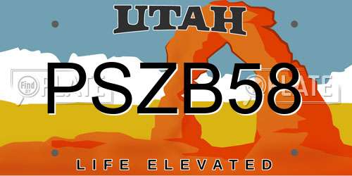 PSZB58 Utah License Plate
