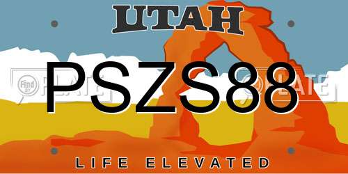 PSZS88 Utah License Plate