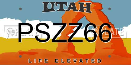 PSZZ66 Utah License Plate