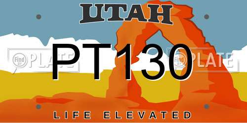 PT130 Utah License Plate