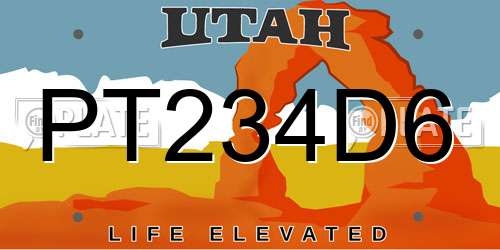 PT234D6 Utah License Plate