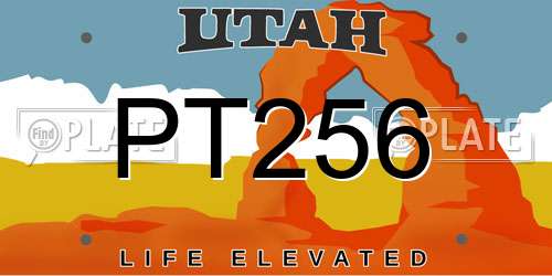 PT256 Utah License Plate