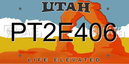 PT2E406 Utah License Plate