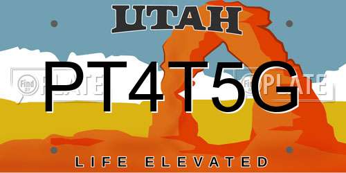 PT4T5G Utah License Plate