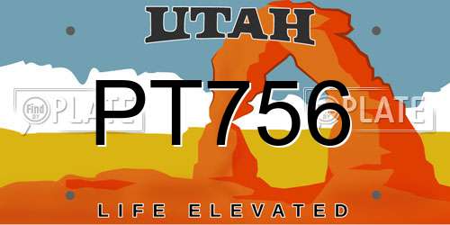 PT756 Utah License Plate