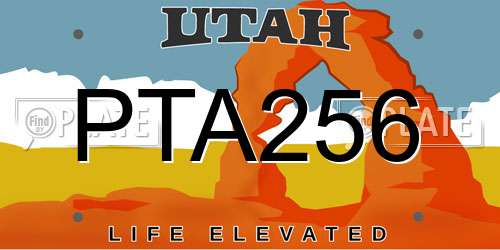 PTA256 Utah License Plate