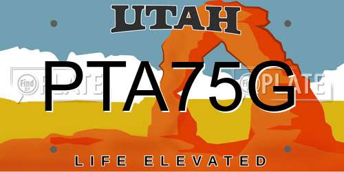 PTA75G Utah License Plate