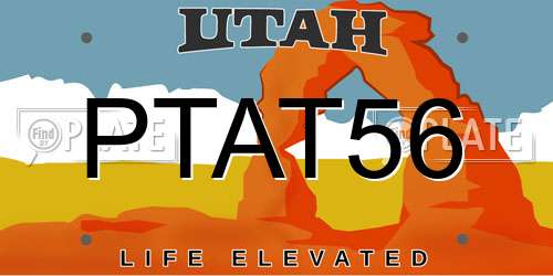 PTAT56 Utah License Plate