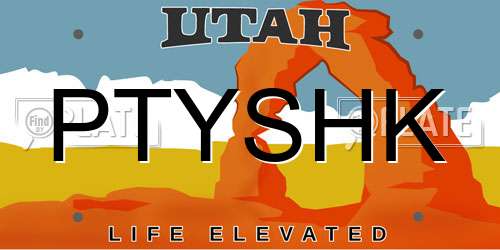 PTYSHK Utah License Plate