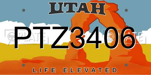 PTZ3406 Utah License Plate