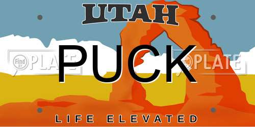 PUCK Utah License Plate