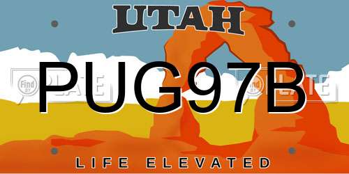 PUG97B Utah License Plate